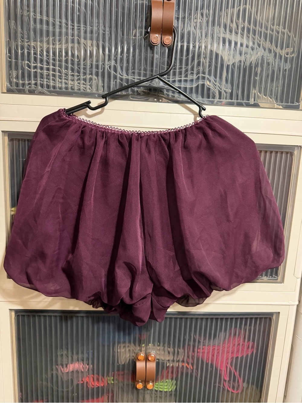 AKIRA Voluminous Bubble Skort in Plum